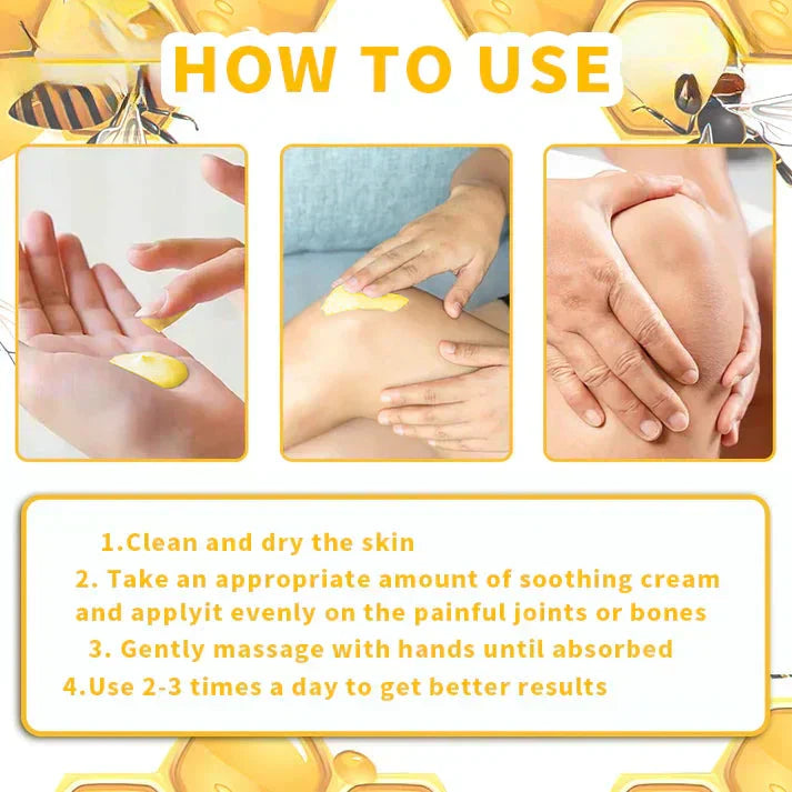 🐝Crema de Terapia de Alivio del Dolor Ultra Potente Instantáneo con Veneno de Abeja 🇲🇽 (Hecho en una instalación registrada por la FDA)