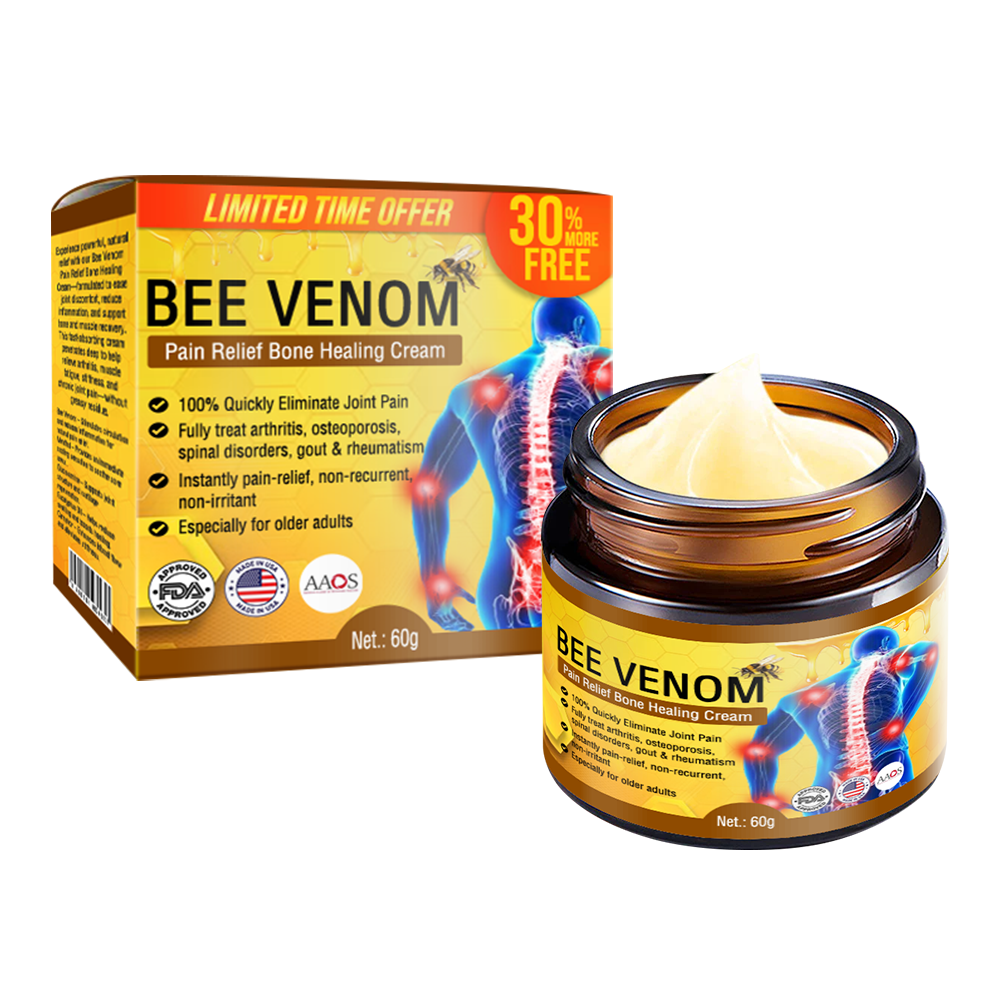 🐝Crema de Terapia de Alivio del Dolor Ultra Potente Instantáneo con Veneno de Abeja 🇲🇽 (Hecho en una instalación registrada por la FDA)