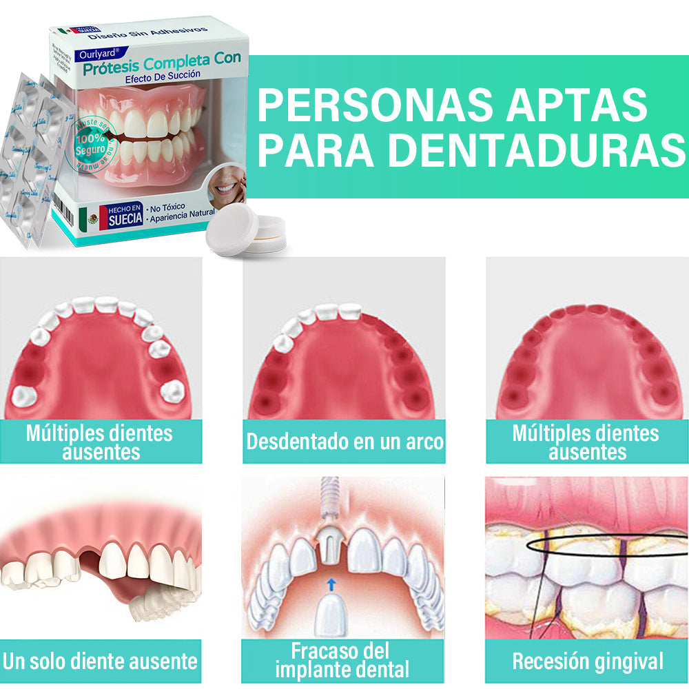 ✅ Fabricado y enviado desde México | Dentadura Completa Suction-effective Ourlyard® 🦷✨
