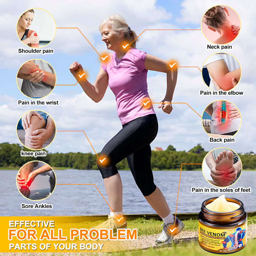 🐝Crema de Terapia de Alivio del Dolor Ultra Potente Instantáneo con Veneno de Abeja 🇲🇽 (Hecho en una instalación registrada por la FDA)